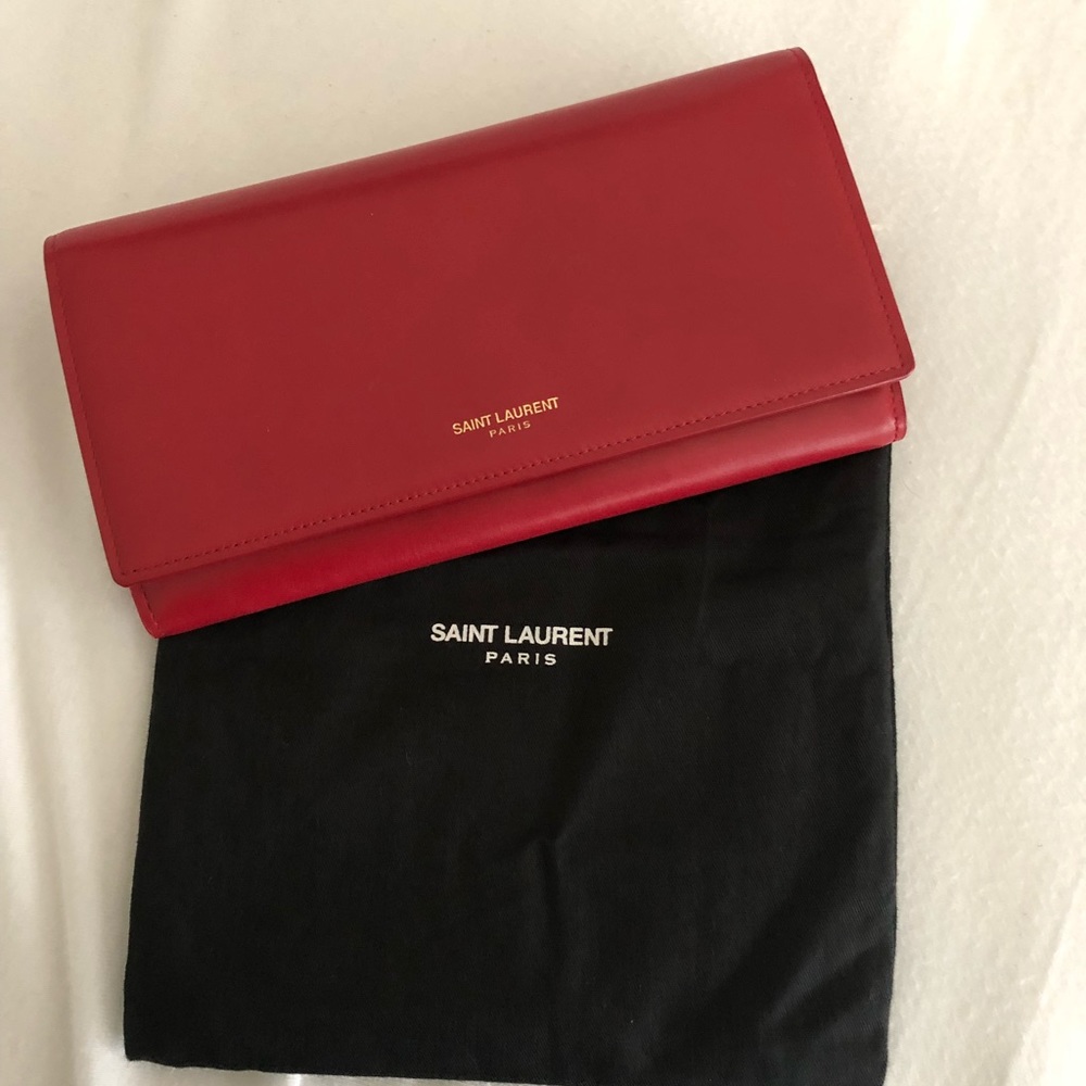 Saint Laurent Long Foldover Wallet